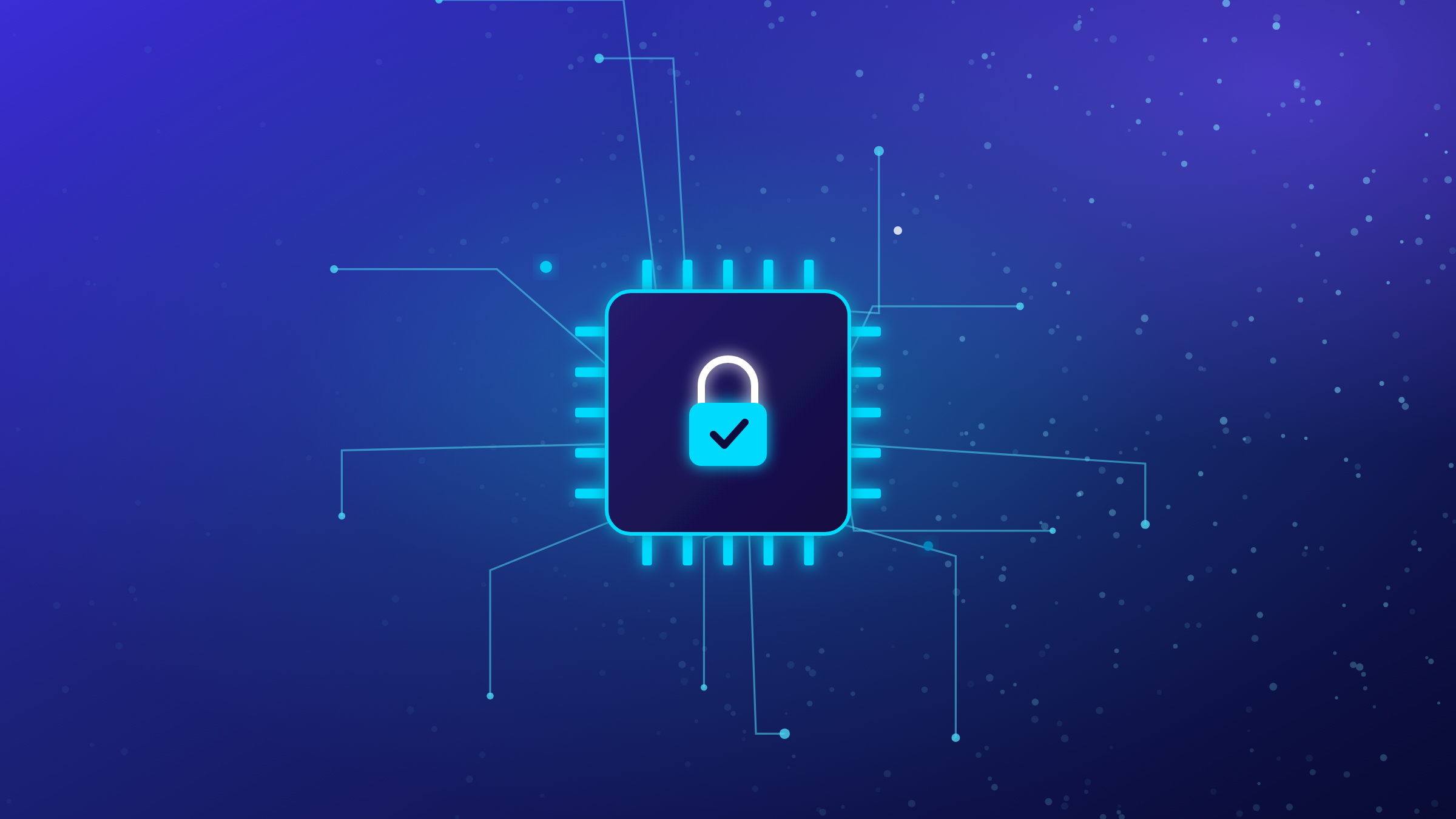 Microchip icon with a padlock and checkmark, representing an activated Keil MDK license