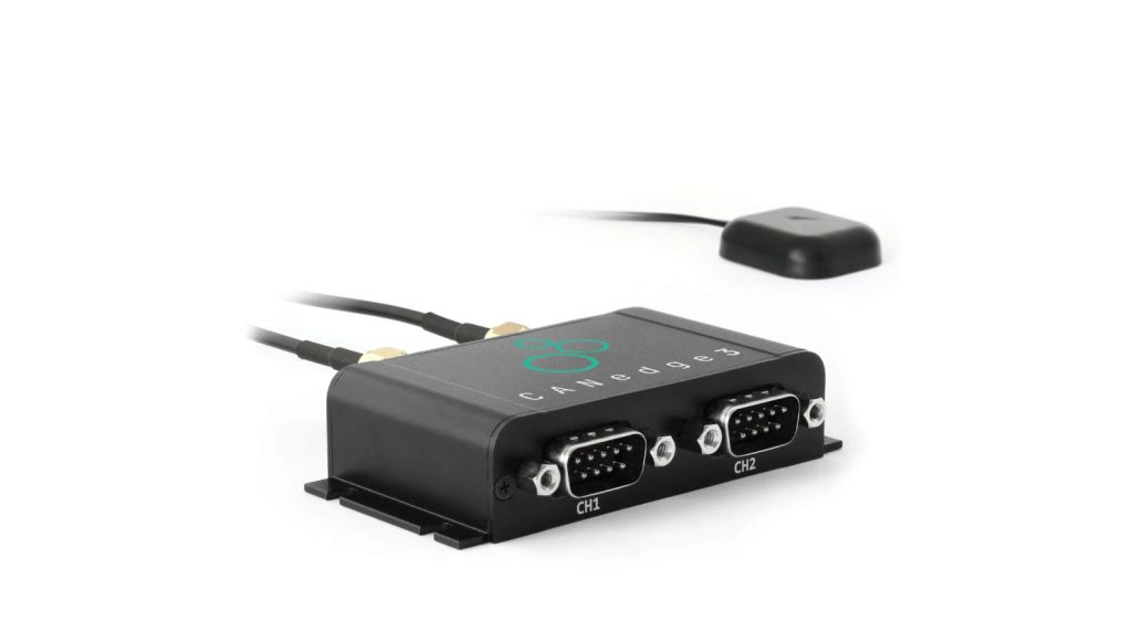 CANedge3 CAN bus data logger with SD card, GPS/IMU antenna and 3G/4G connectivity