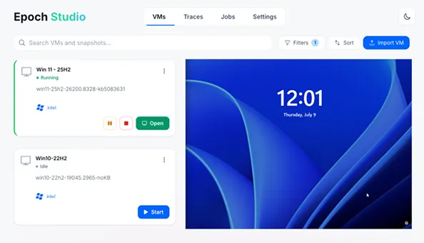 Epoch time travel debugging by eShard