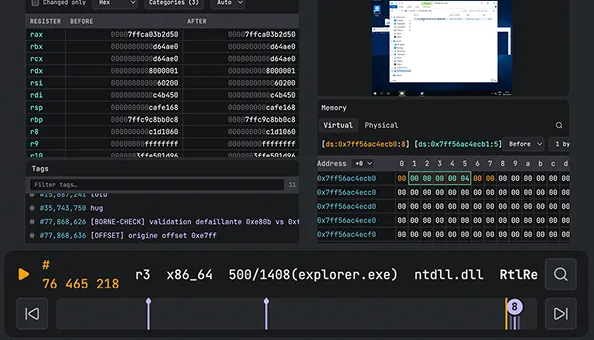 eShard virtual device analysis in esReverse